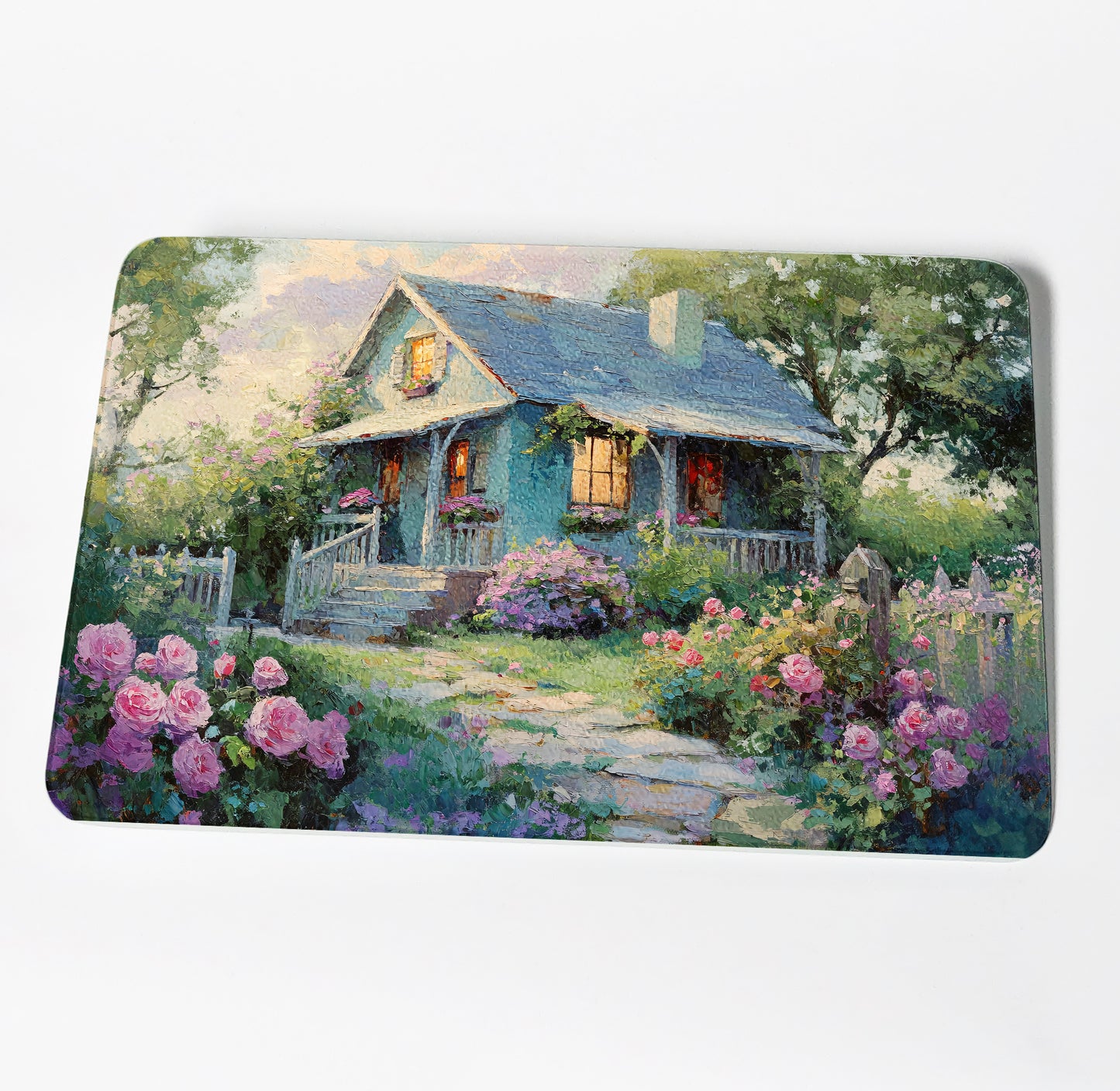 Quaint Rose Garden Cottage Cutting Board