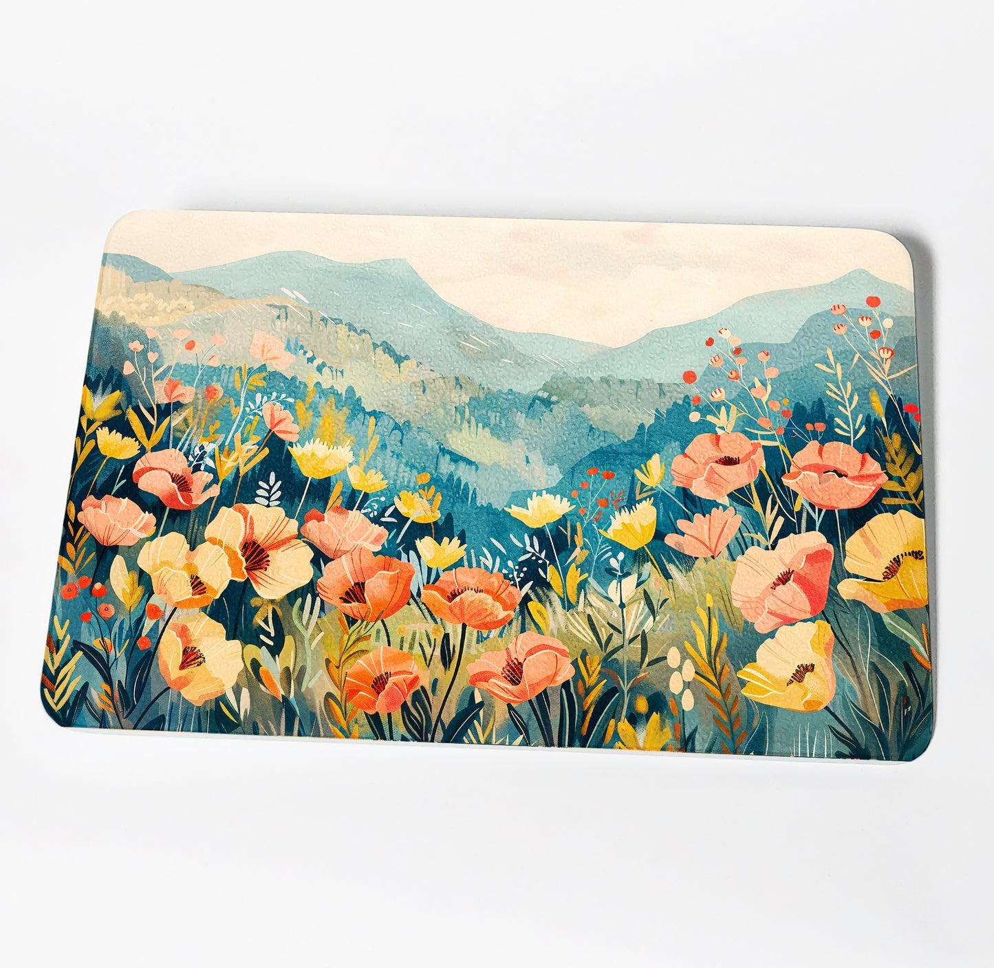 Wildflower Draped Mountains Cutting Board
