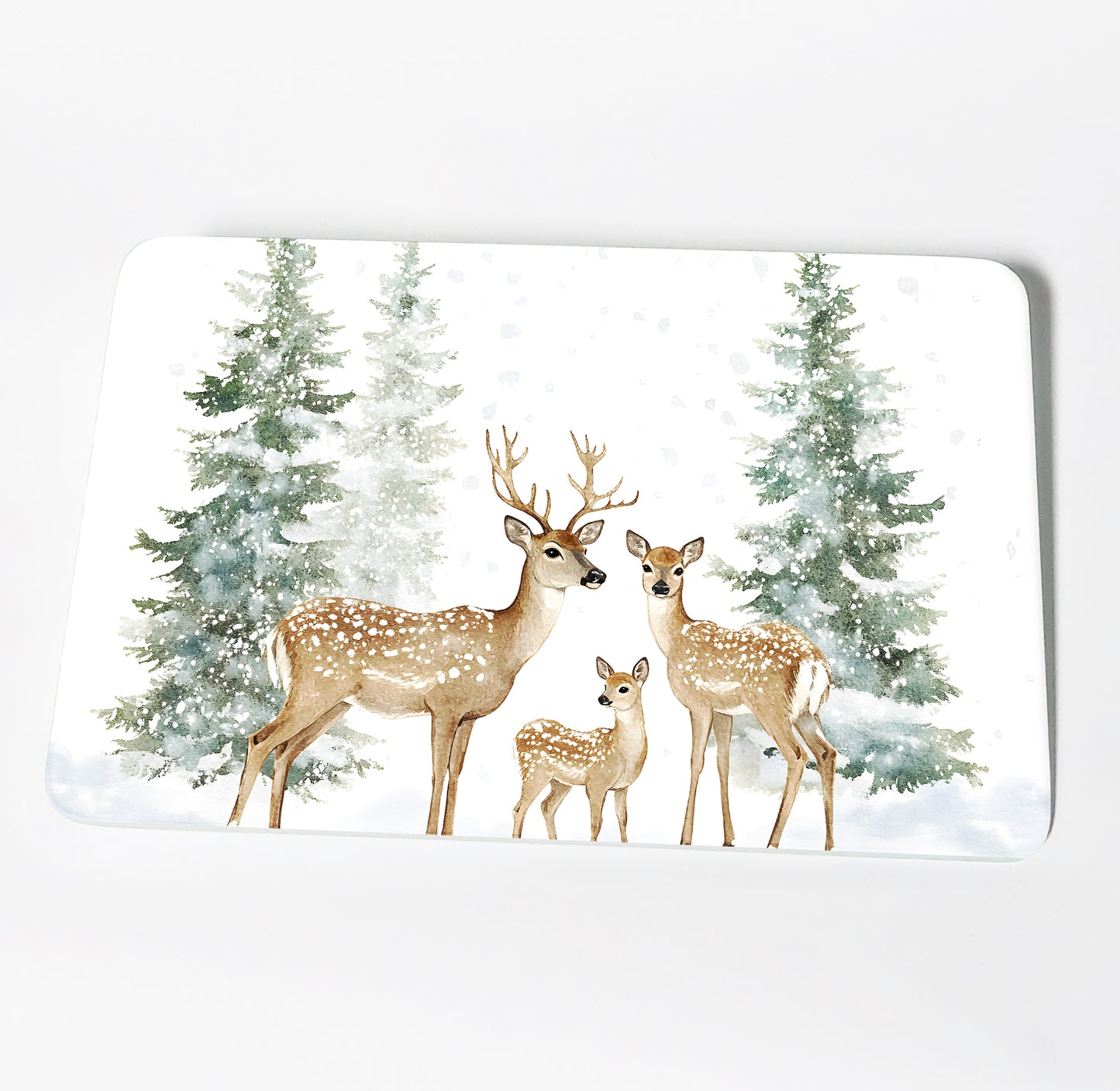 Oh Deer Snowy Forest Cutting Board