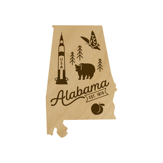 Wood State Shaped Magnets