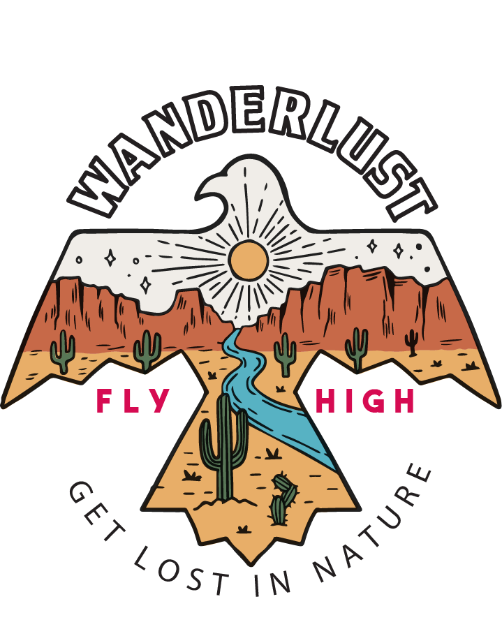 Wanderlust Eagle Western Badge Mug