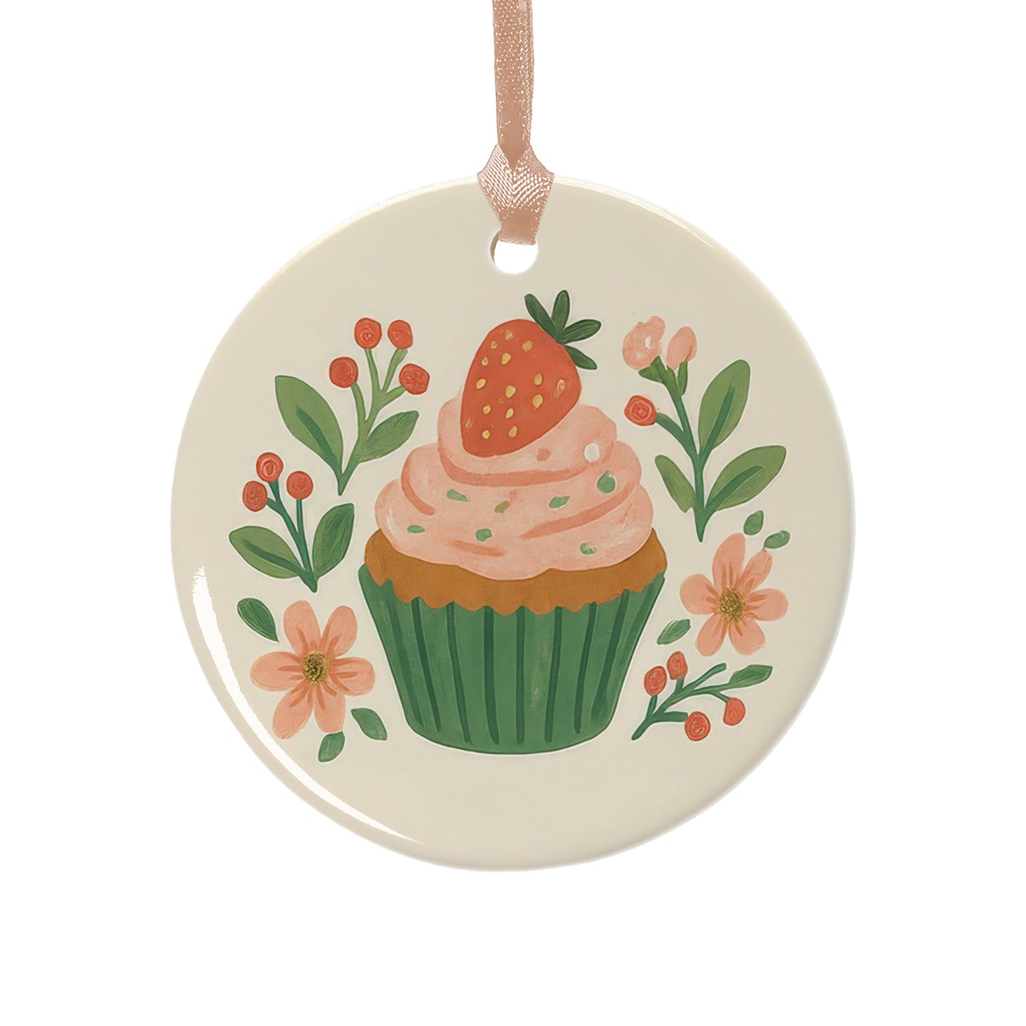 Blush Berry Cupcake Ornament