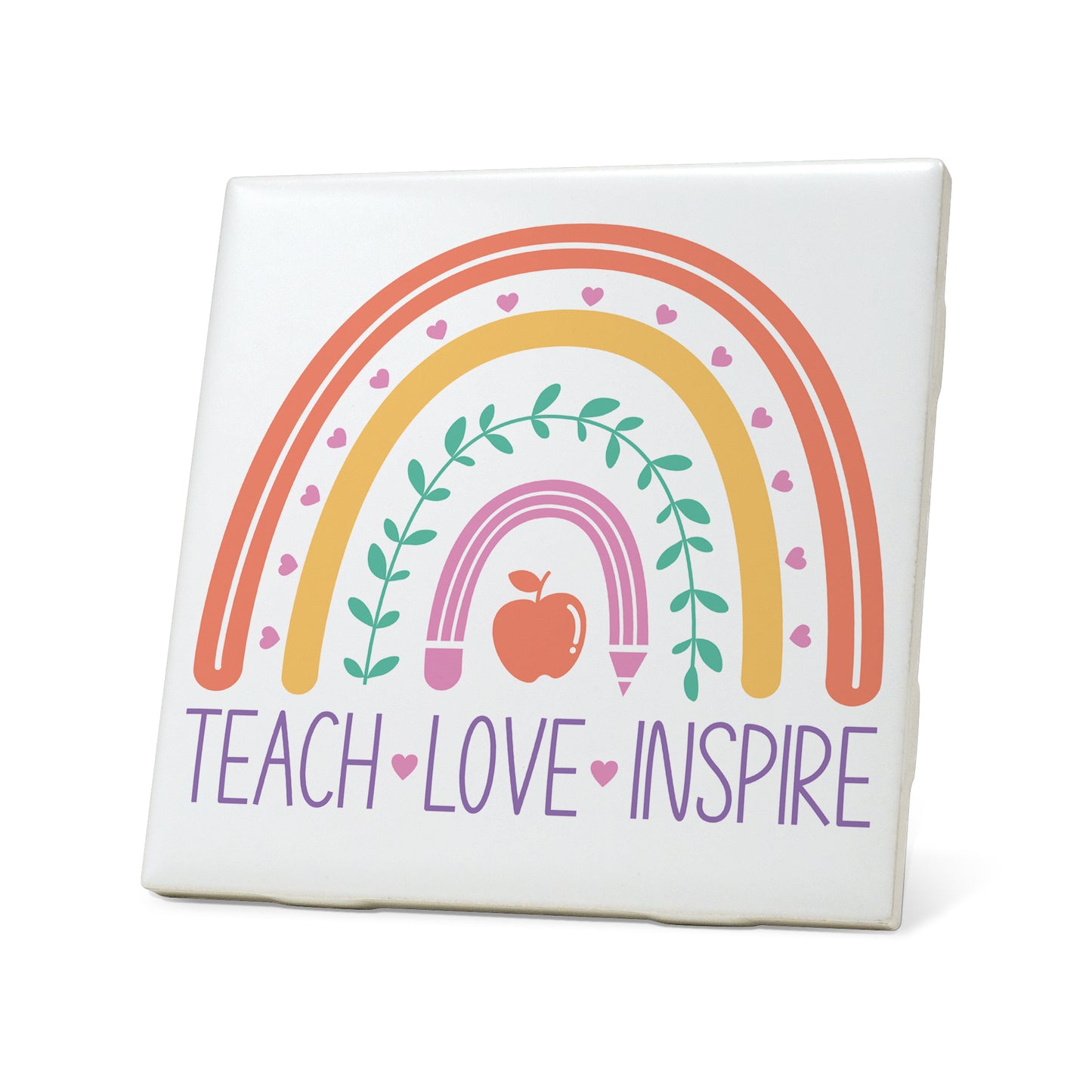 Teach, love, inspire Graphic Coasters