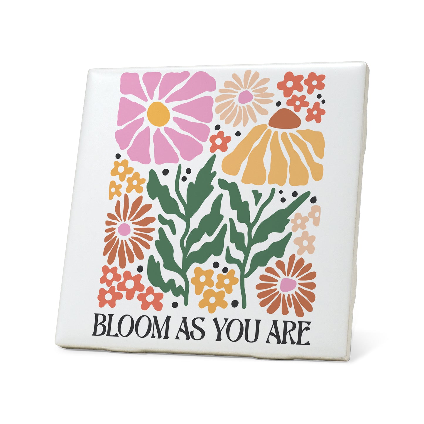 Bloom As You Are Boho Graphic Coasters