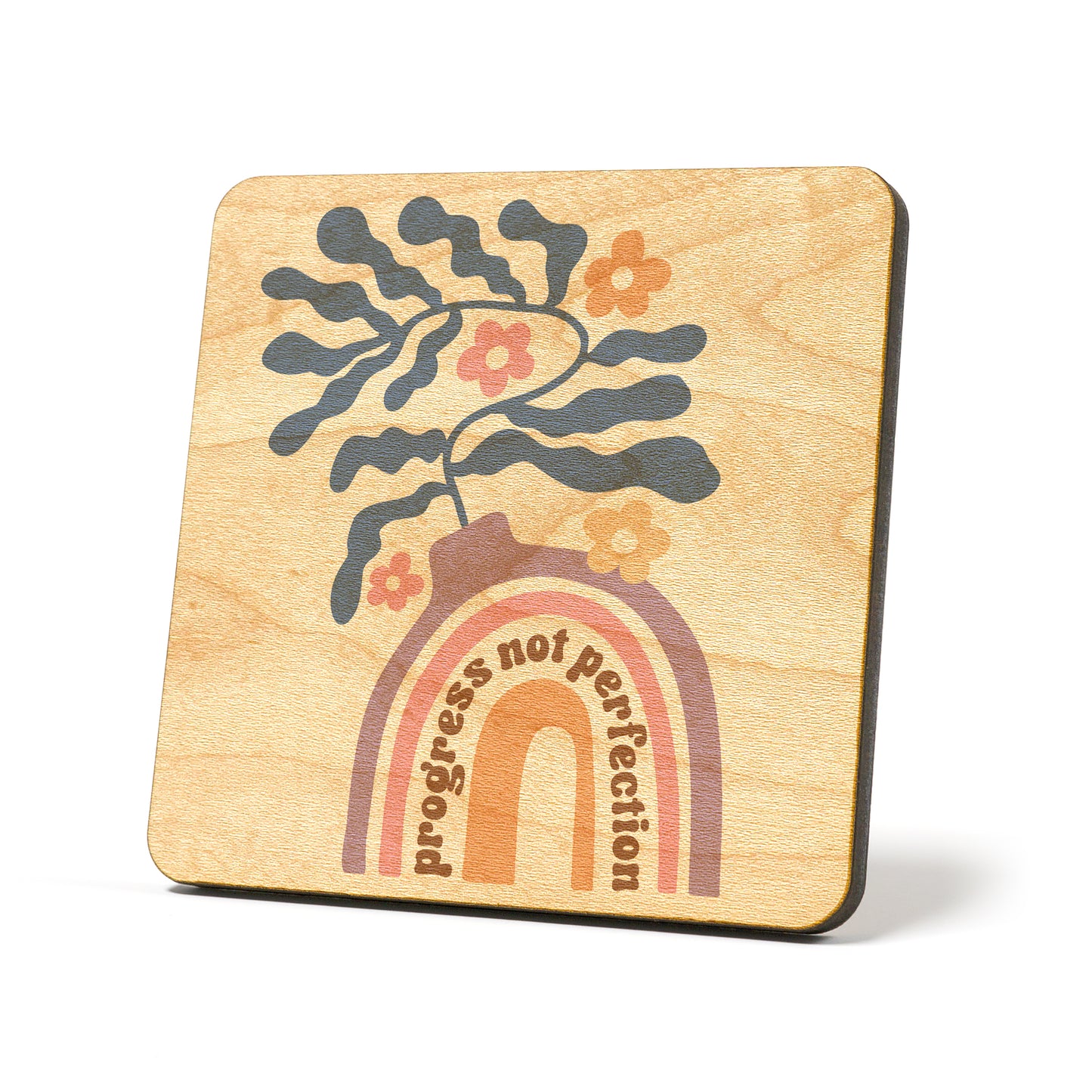 Progress not perfection boho Graphic Coasters