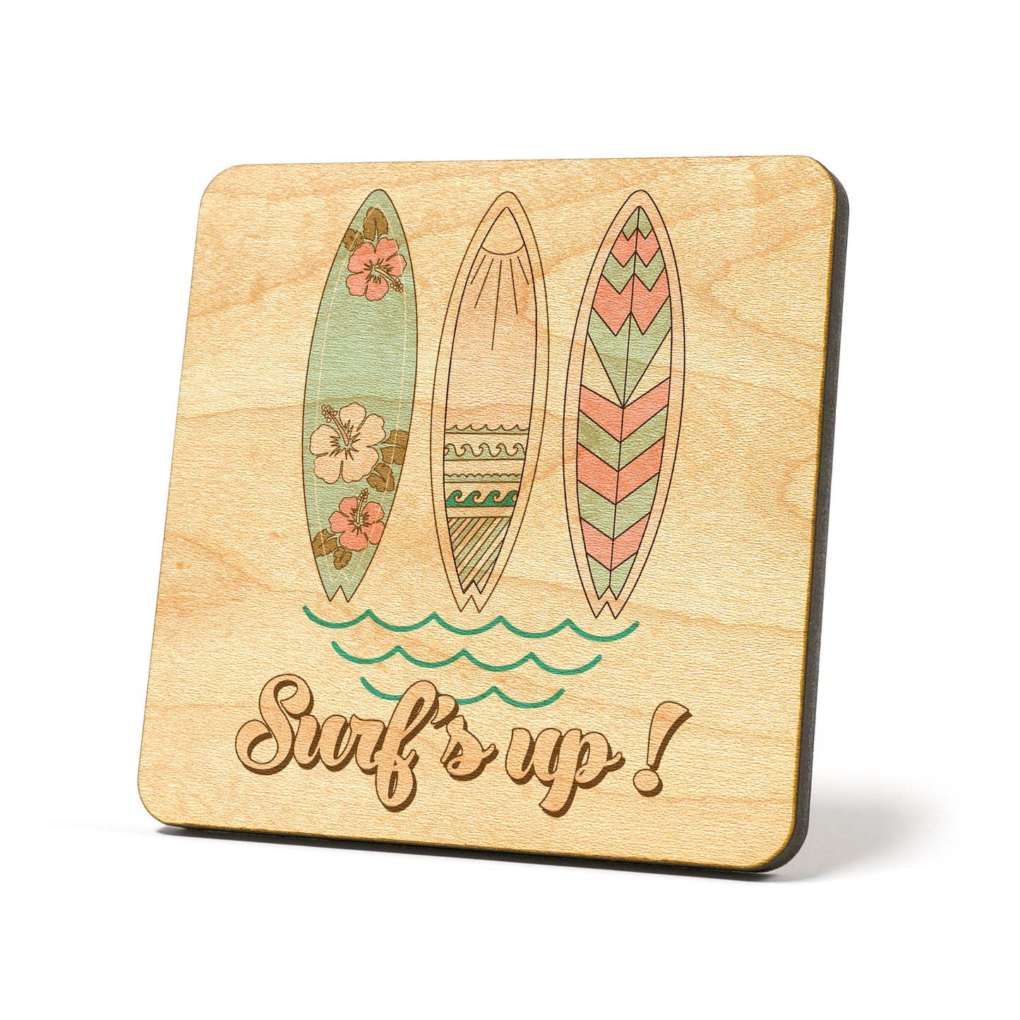 Surf's up Graphic Coasters