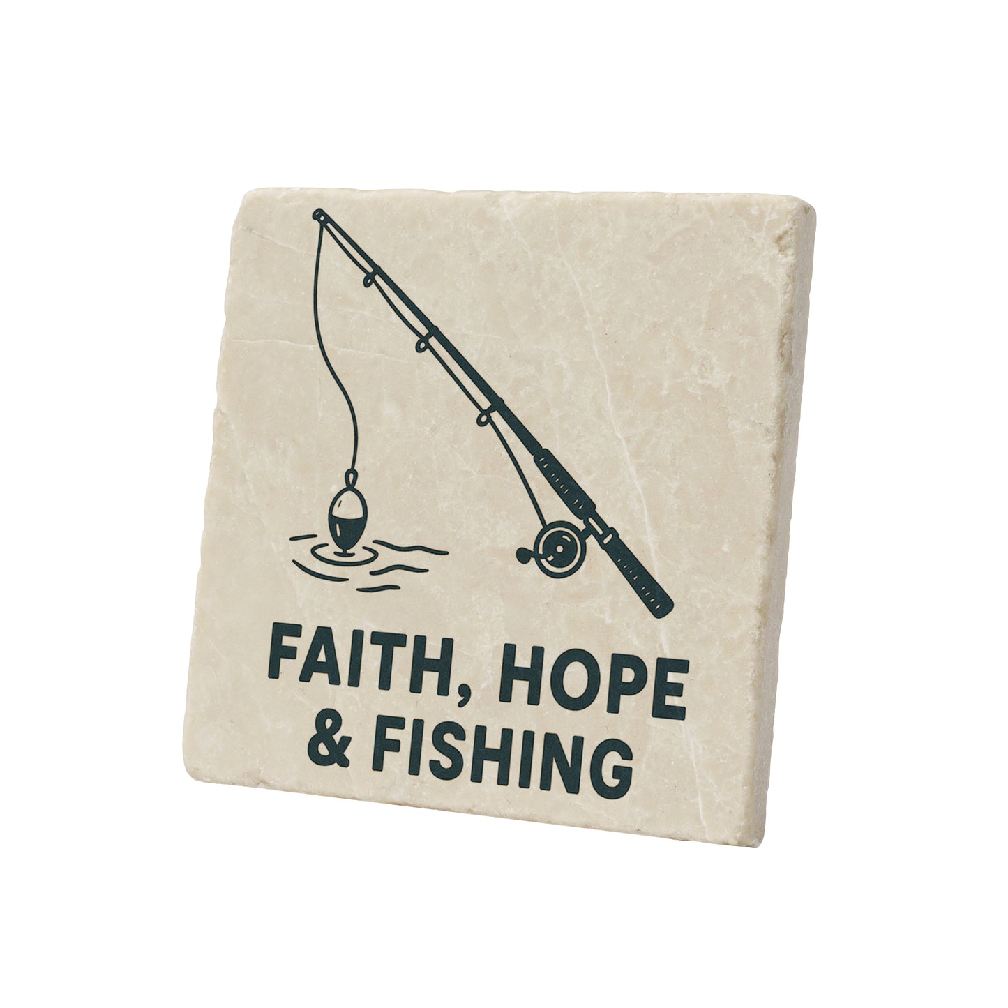Faith, Hope & Fishing Graphic Coaster