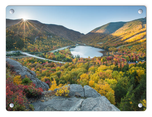 Artist Bluff Autumn Sunburst Glass Panel by Chris Whiton