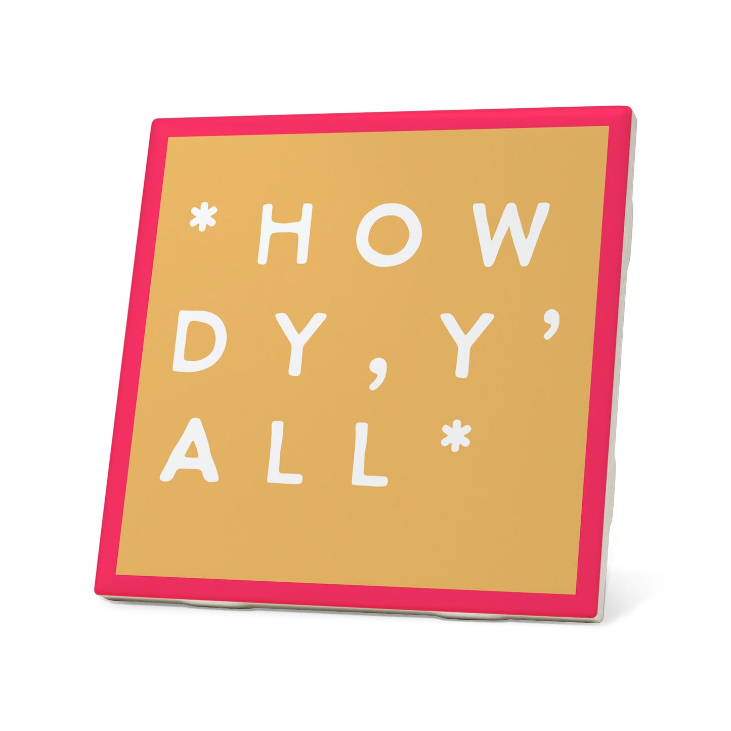 Colorblock Howdy Y'all Coaster