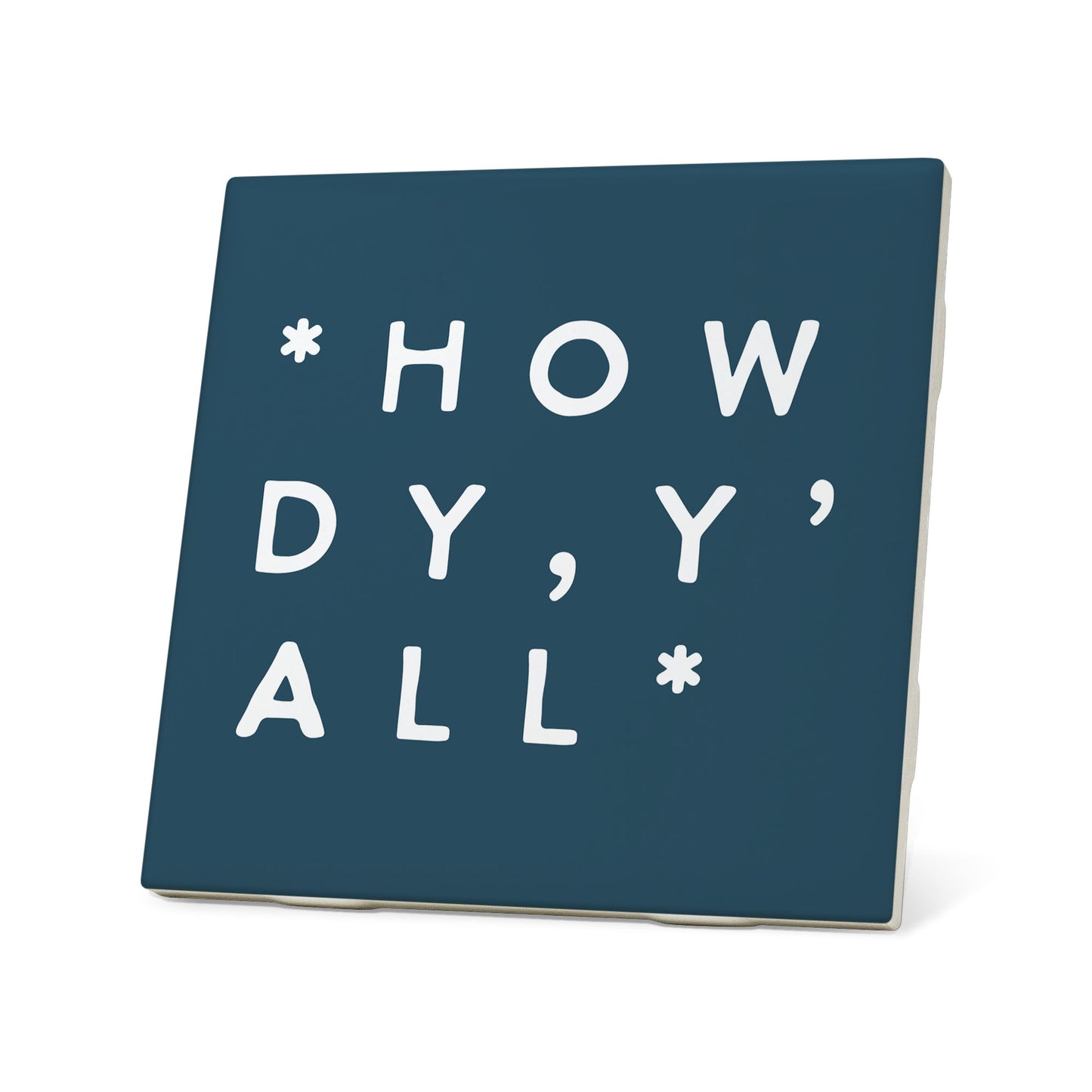 Colorblock Howdy Y'all Coaster