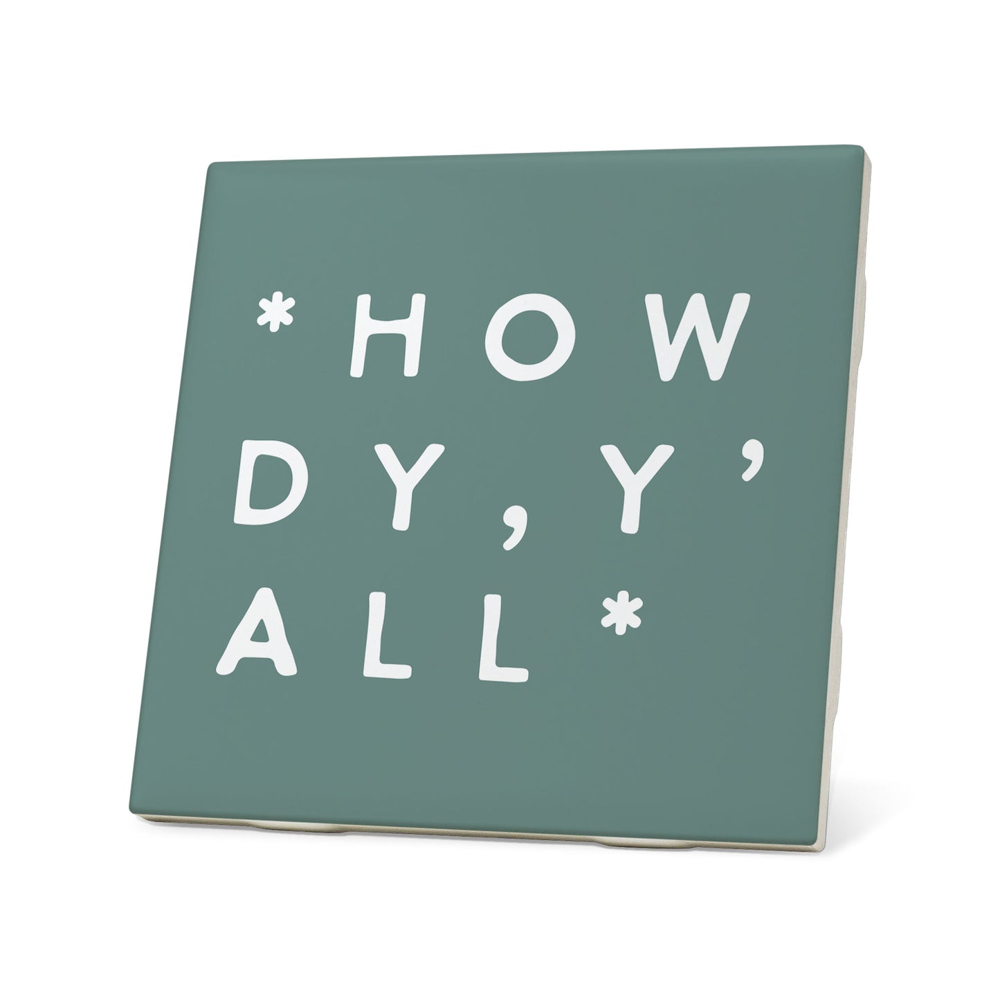 Colorblock Howdy Y'all Coaster