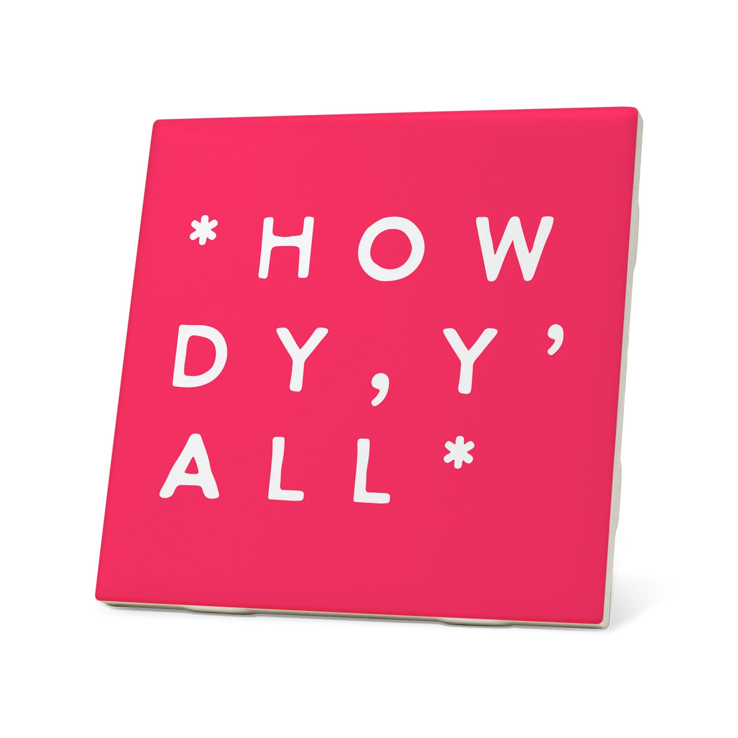 Colorblock Howdy Y'all Coaster