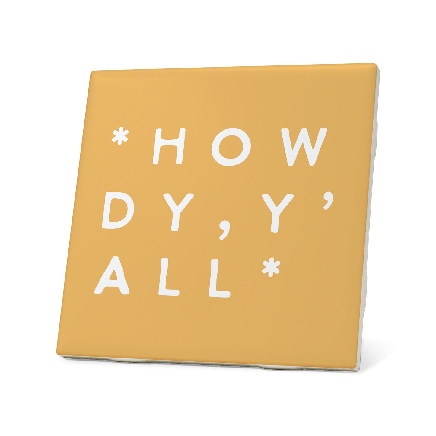 Colorblock Howdy Y'all Coaster