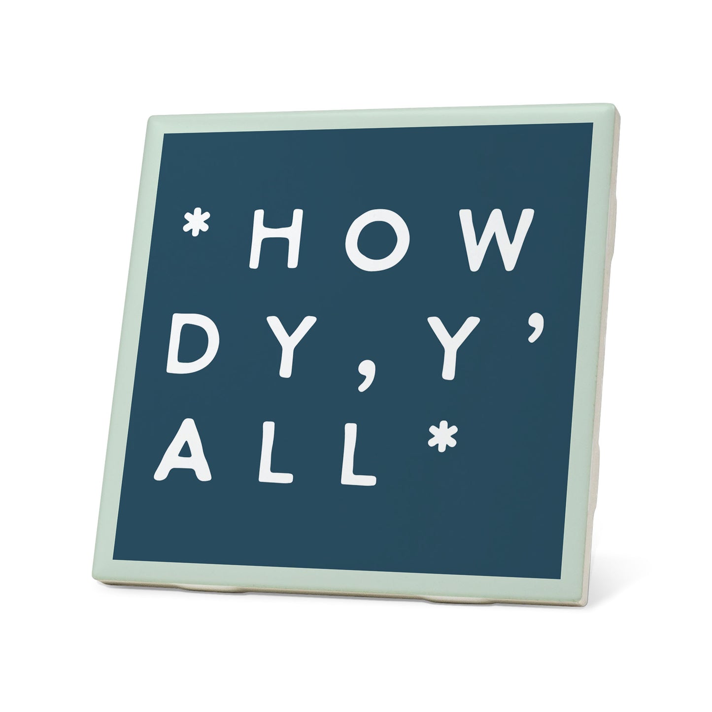 Colorblock Howdy Y'all Coaster