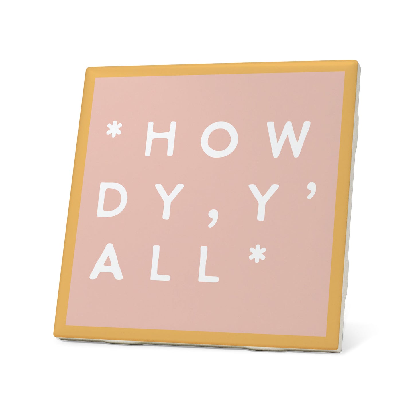 Colorblock Howdy Y'all Coaster