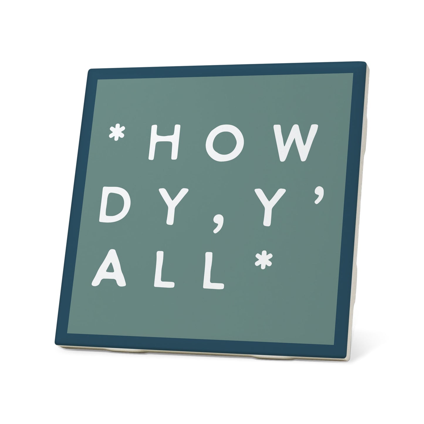 Colorblock Howdy Y'all Coaster