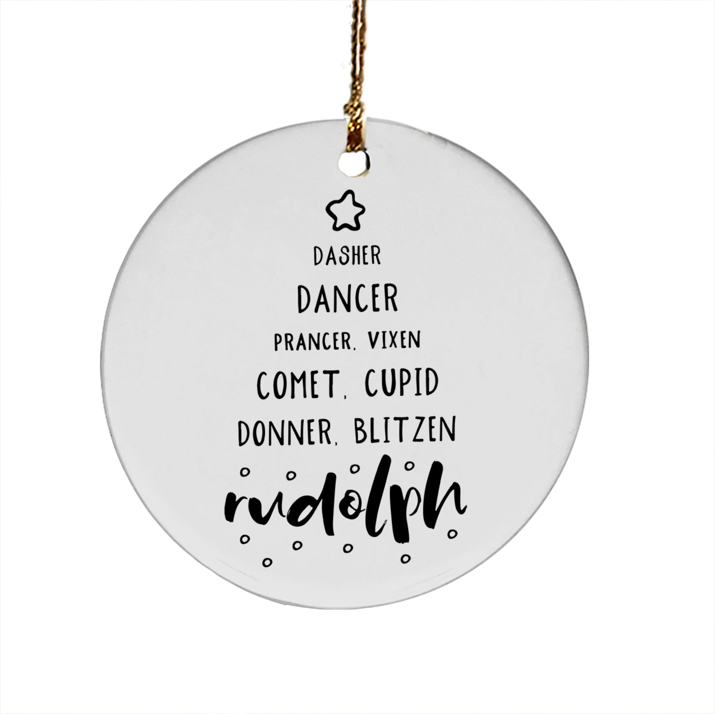Reindeer List Ceramic Ornament