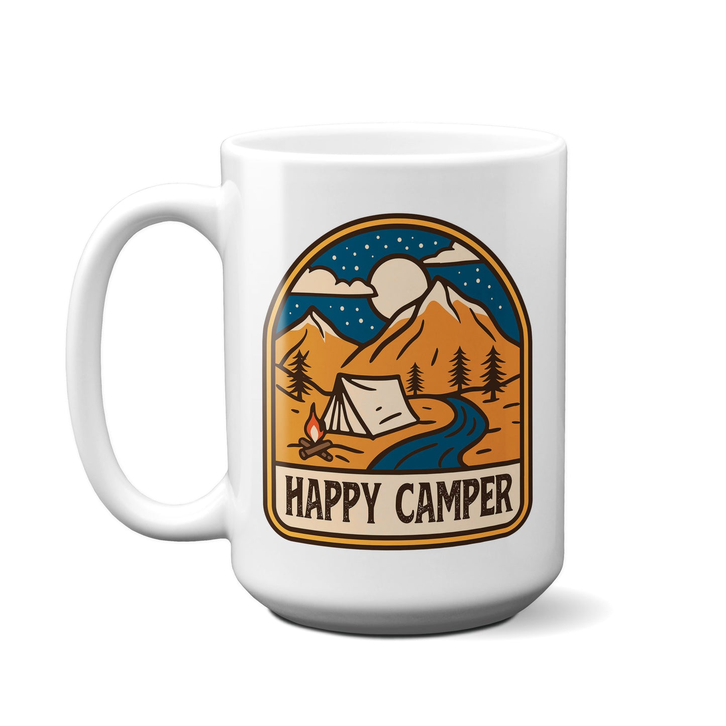 Happy Camper Badge Mug