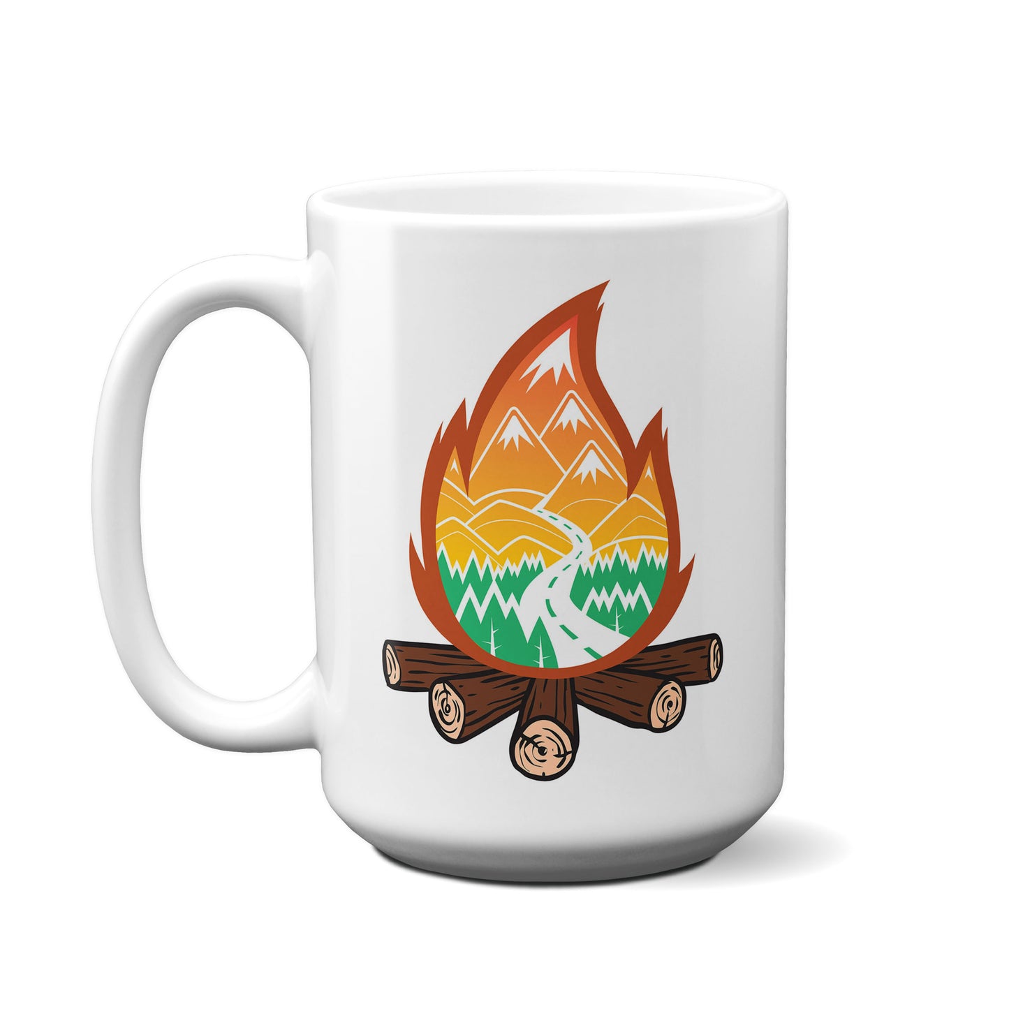 Camping Fire Badge Mug