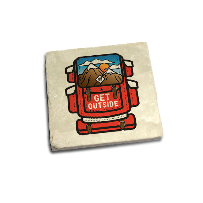 Get Outside Backpack Badge Coaster