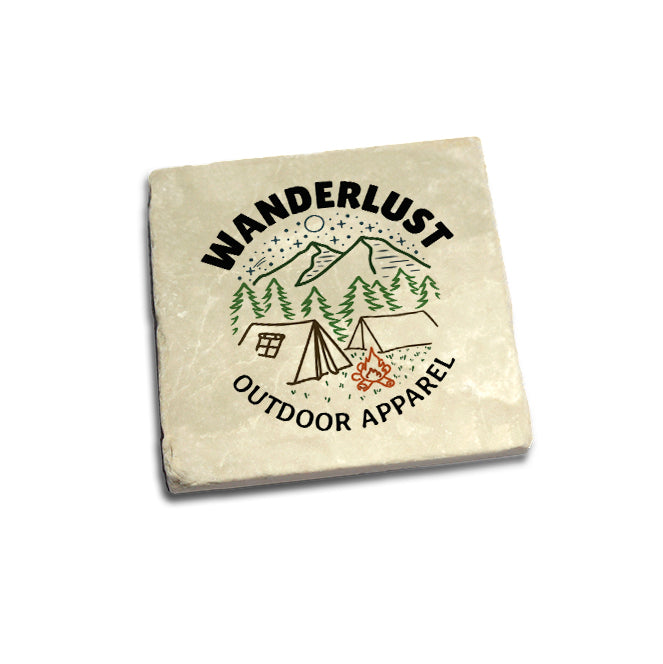 Wanderlust Outdoor Apparel Badge Coaster