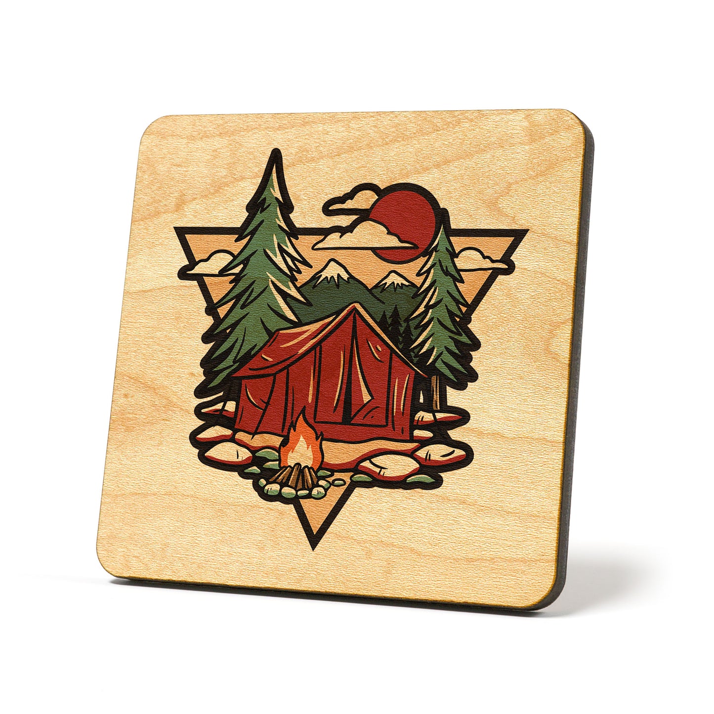 Camping Scene Badge Coaster