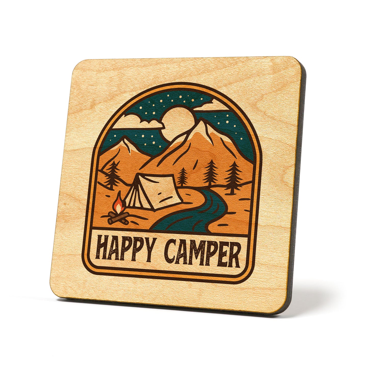 Happy Camper Badge Coaster