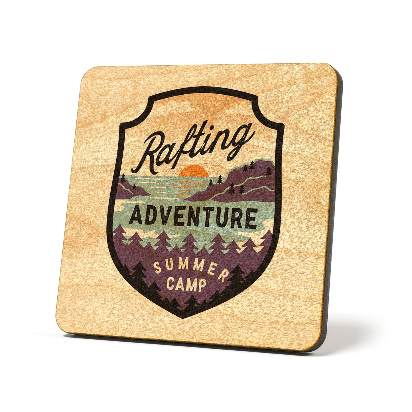 Rafting Summer Camp Badge Coaster