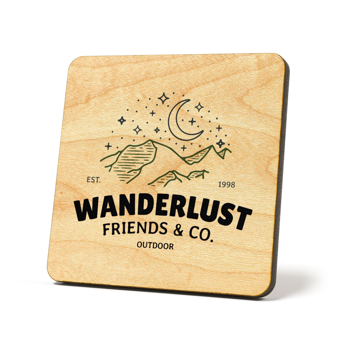 Wanderlust Friends & Co Badge Coaster