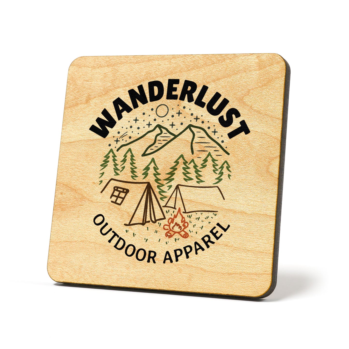 Wanderlust Outdoor Apparel Badge Coaster