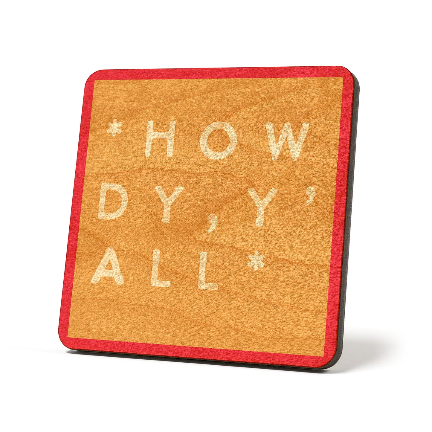 Colorblock Howdy Y'all Coaster