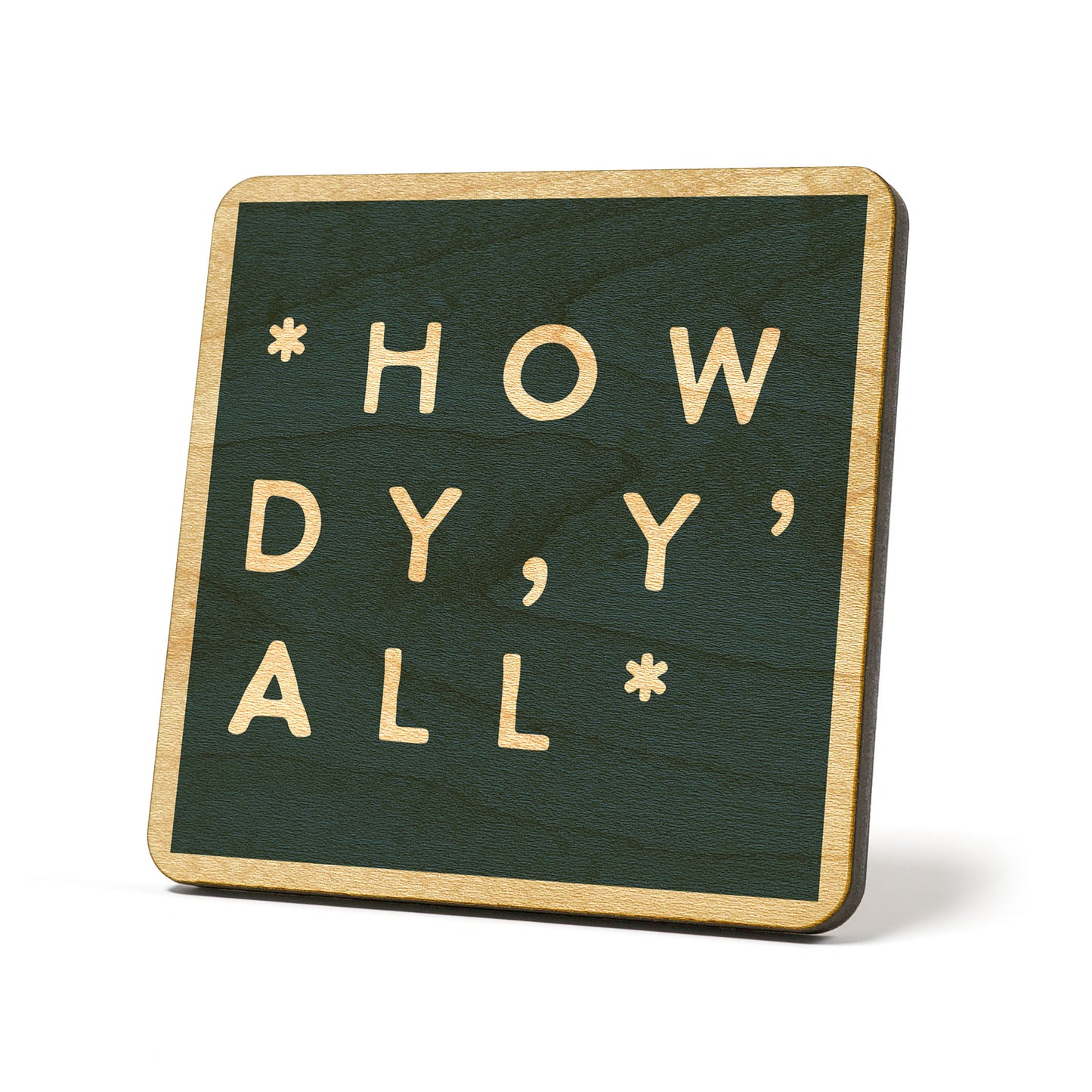 Colorblock Howdy Y'all Coaster