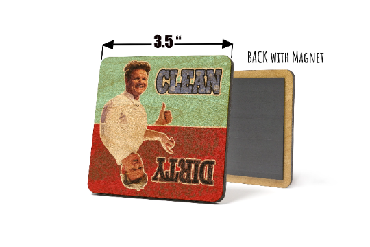 Chef Gordon Ramsey Dirty Clean Dishwasher Magnet