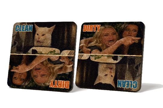 Women Yelling at Cat meme Dirty Clean Dishwasher Magnet