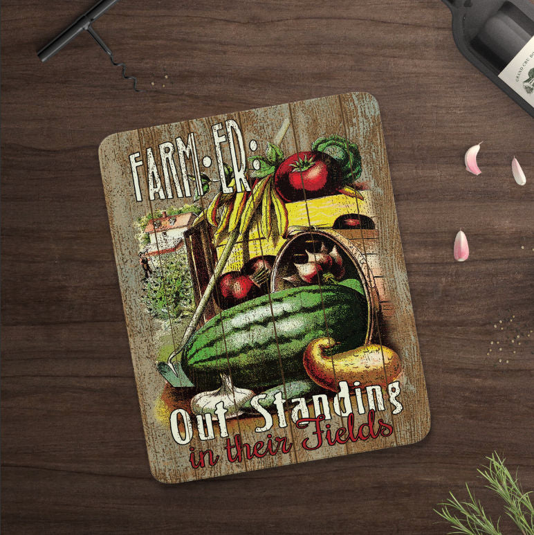 Vintage Farm Fruit Cutting Board
