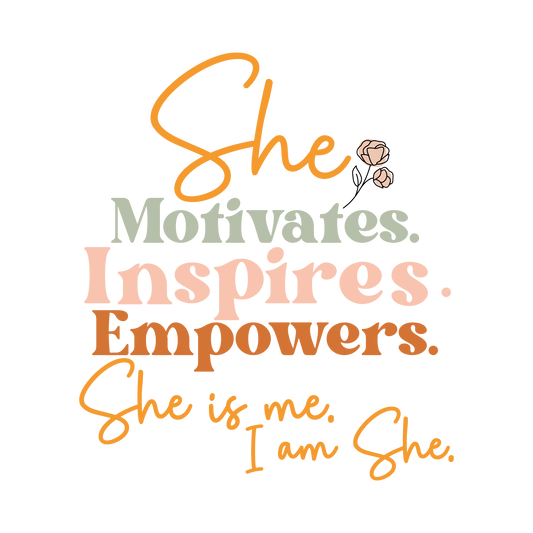 She Motivates Inspires Empowers Mug