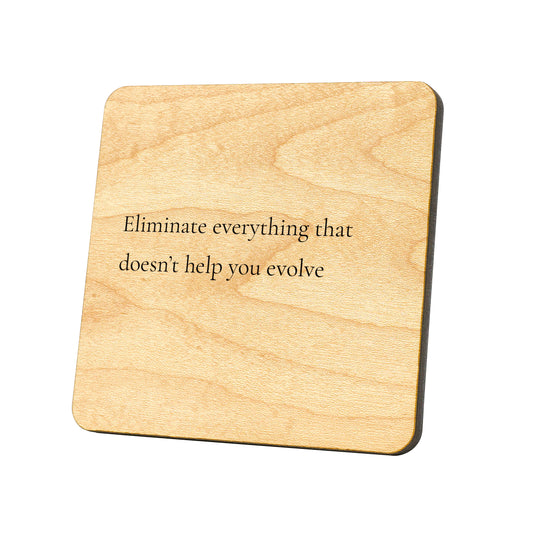 Eliminate Everything That Doesn't Help You Evolve Quote Coaster
