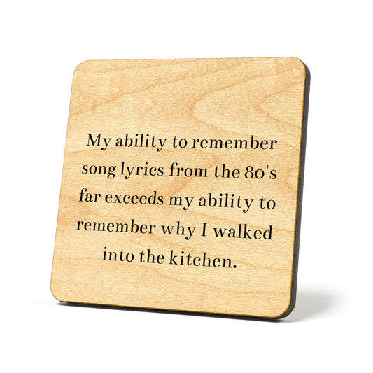 Remember song lyrics from the 80 Quote Coaster