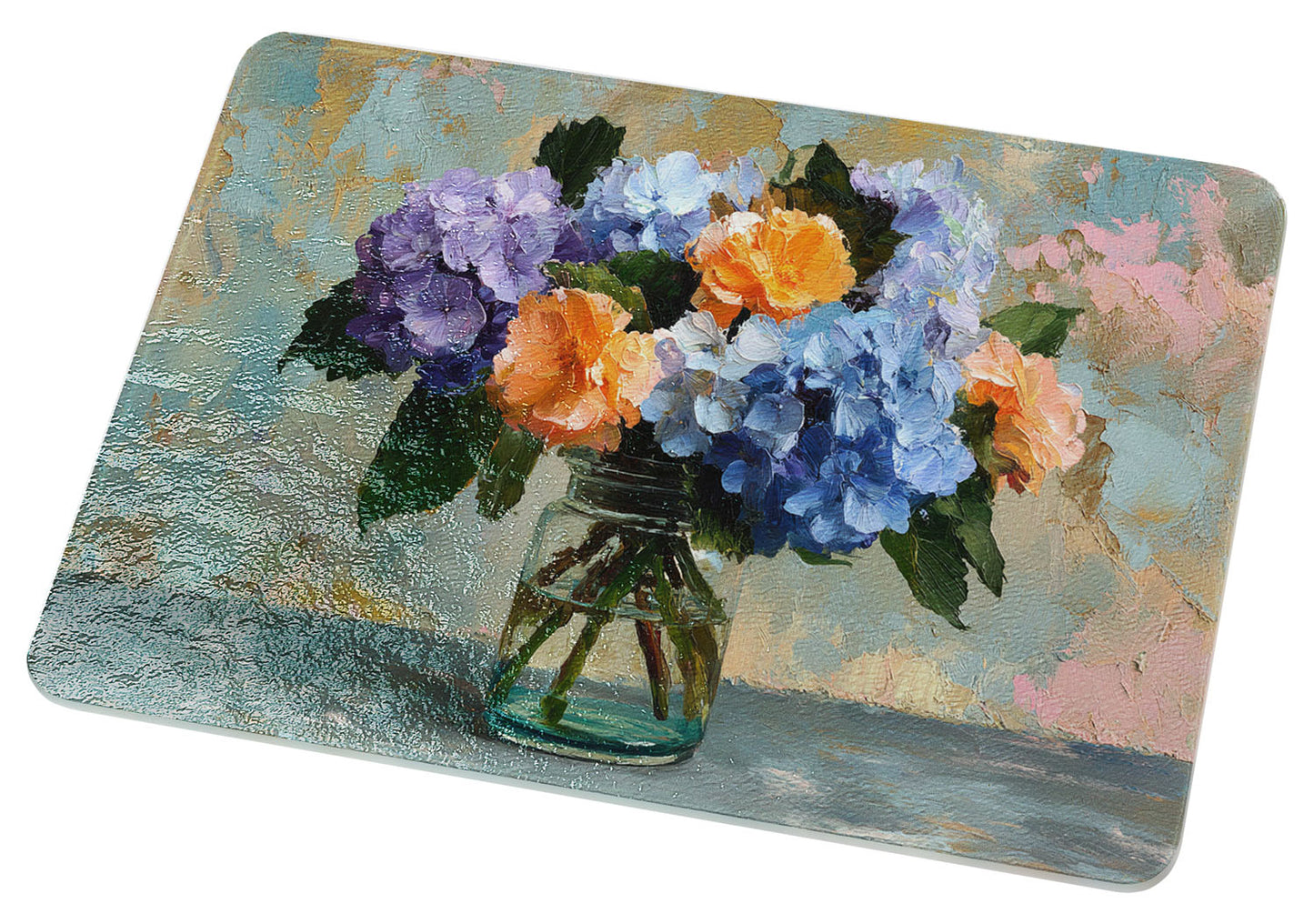 Garden Hydrangea Bouquet Cutting Board