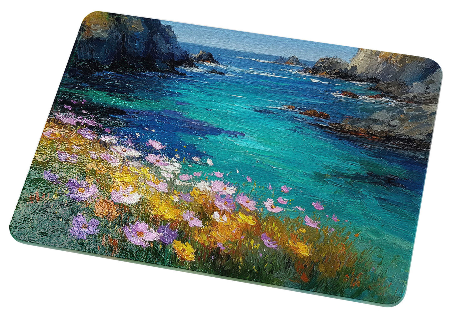 Turquoise Ocean Blossoms Cutting Board