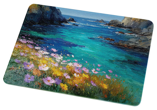 Turquoise Ocean Blossoms Cutting Board