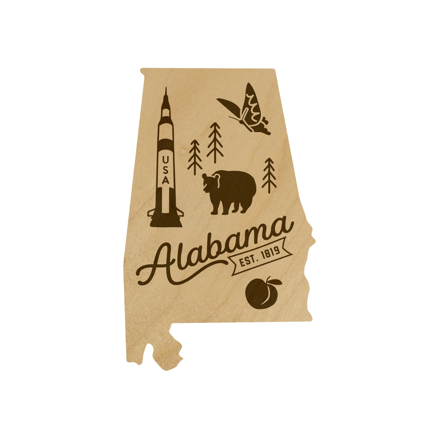 Wood State Shaped Magnets