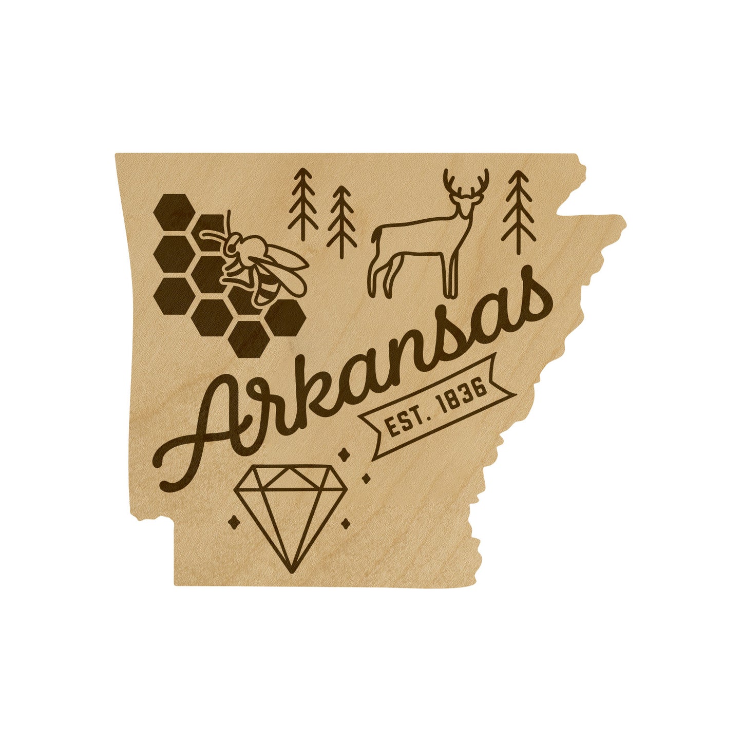 Wood State Shaped Magnets