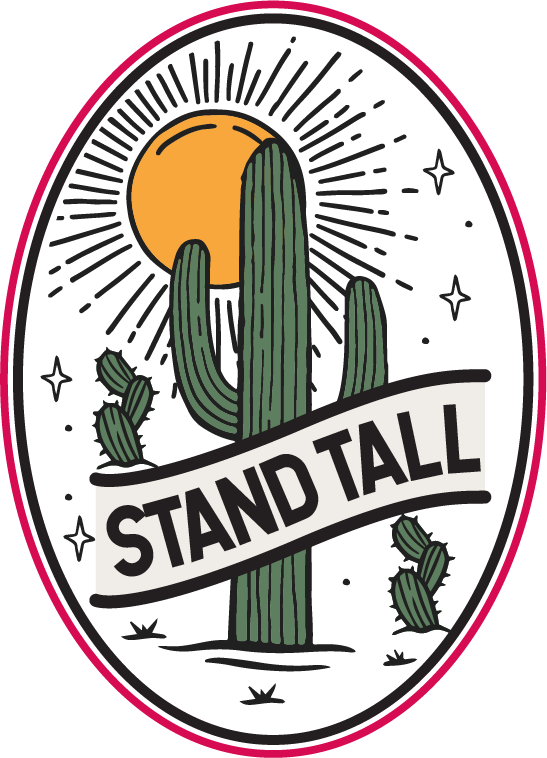 Stand Tall Cactus Western Badge Mug