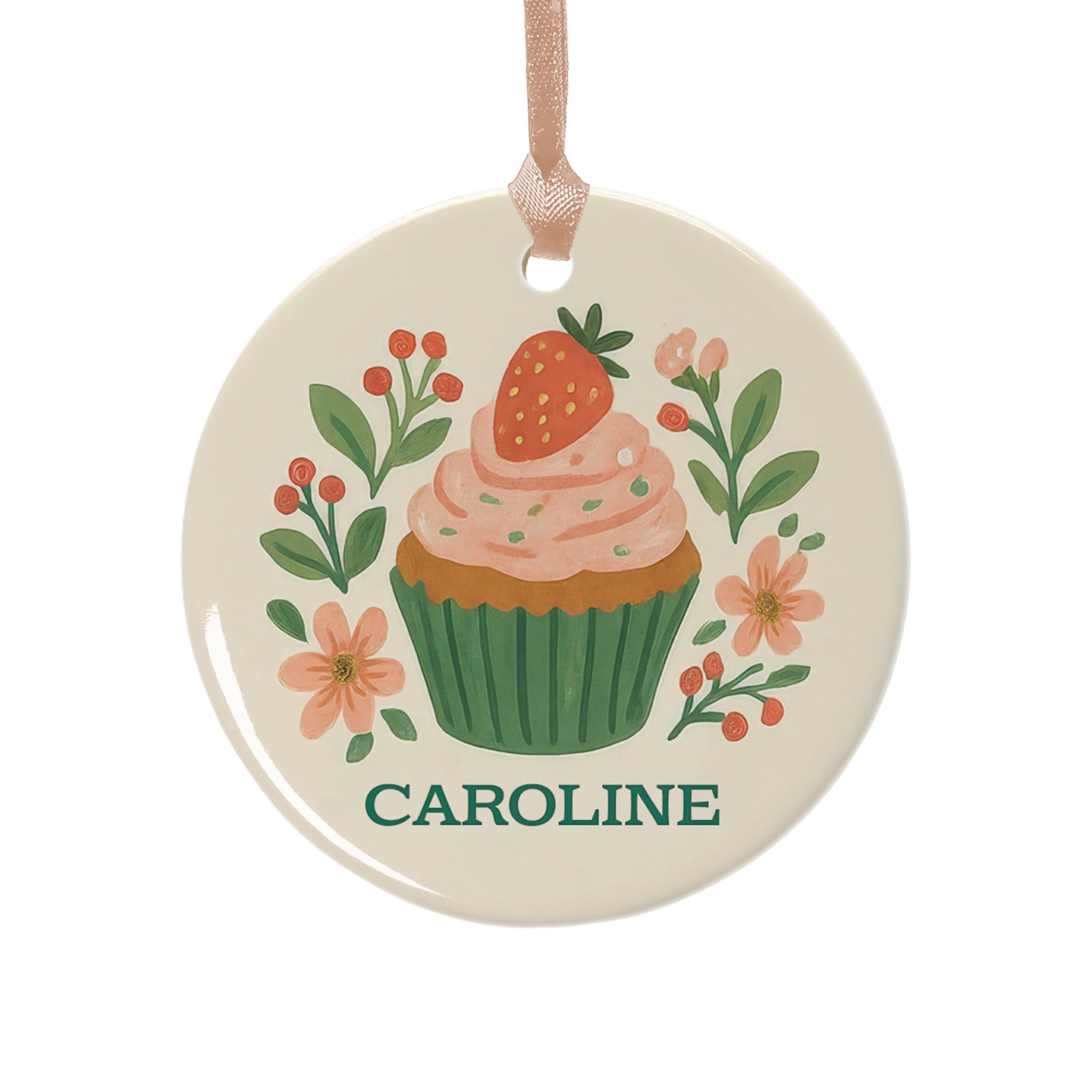 Blush Berry Cupcake Ornament