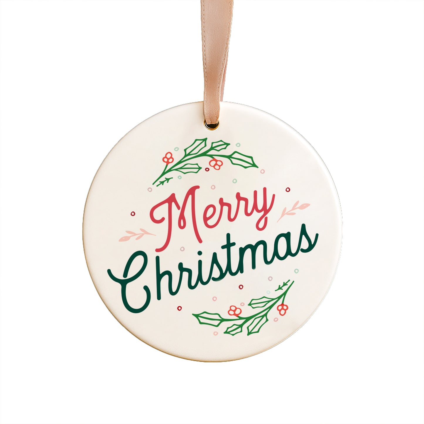 Merry Christmas Ceramic Ornament
