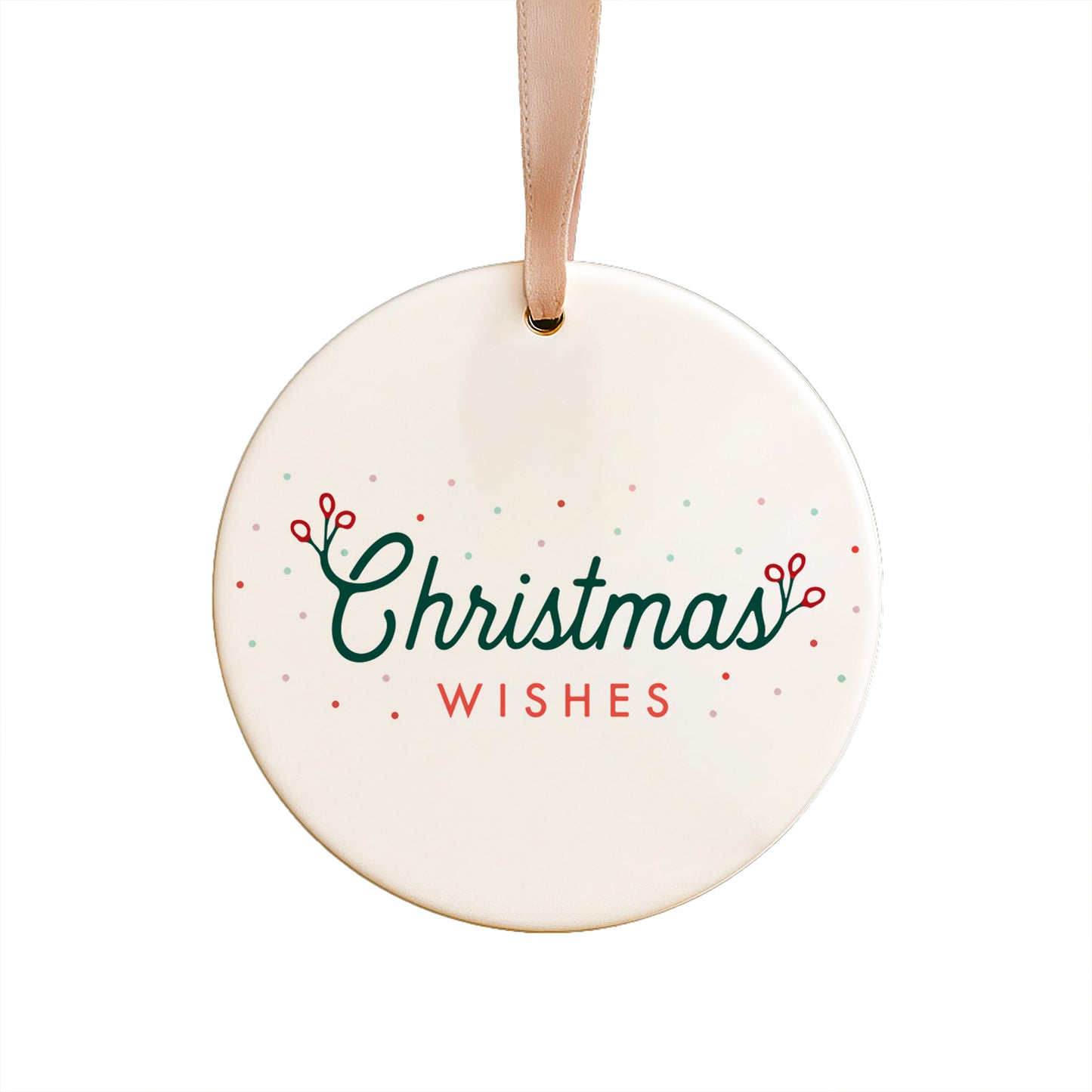 Christmas Wishes Ceramic Ornament
