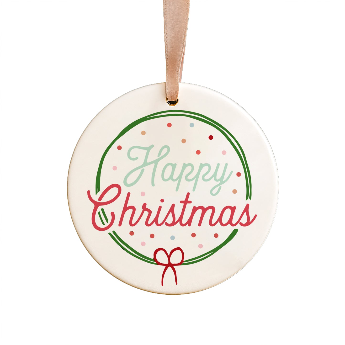 Happy Christmas Ceramic Ornament