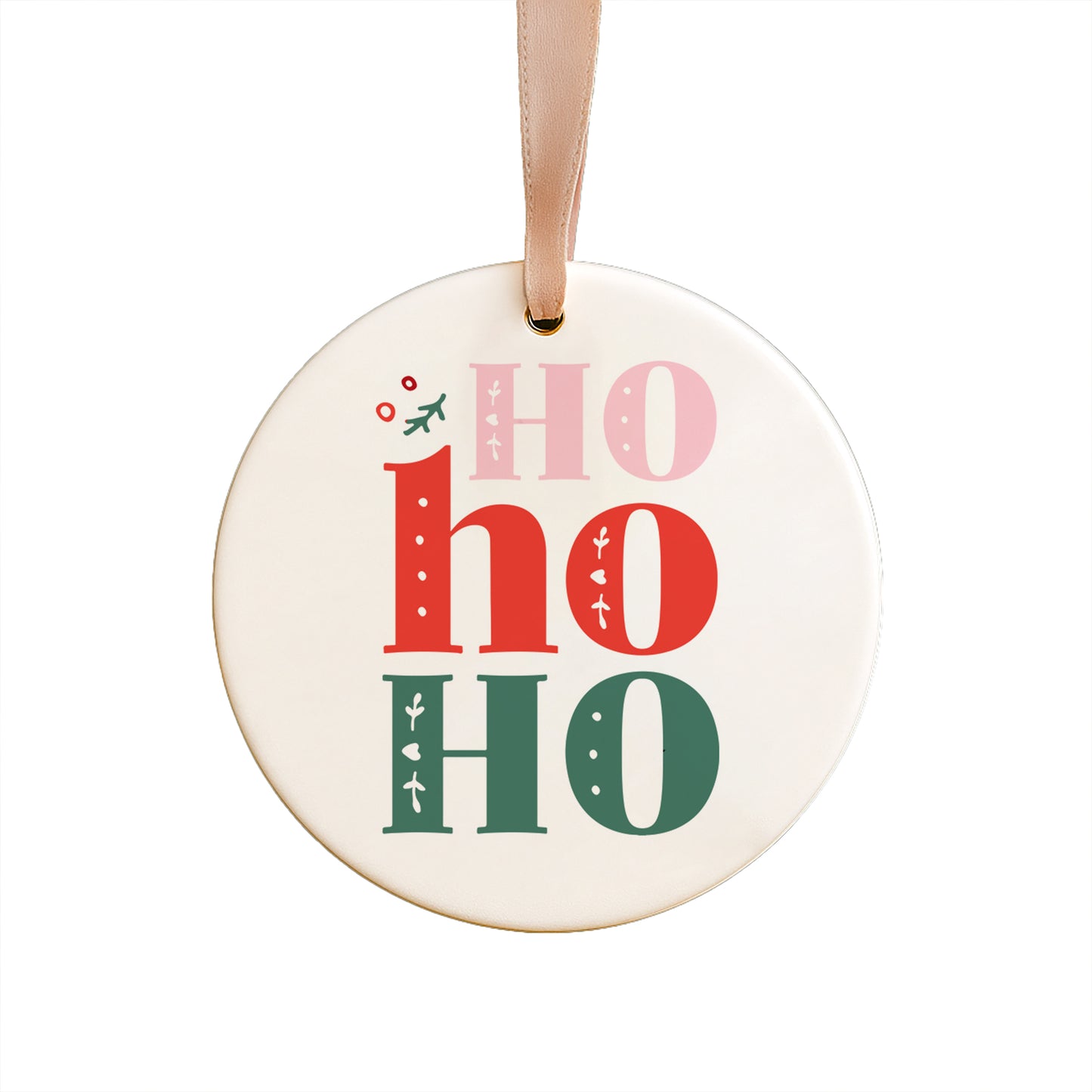 Ho Ho Ho Ceramic Ornament
