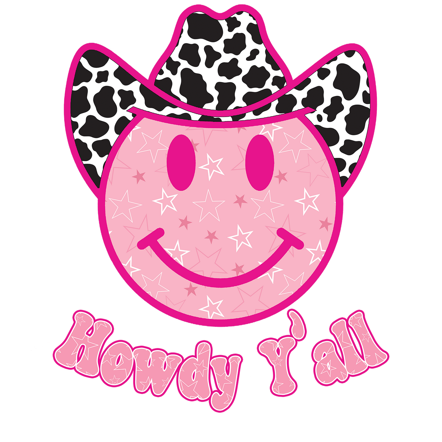 Howdy Y'all Smiley Face Western Graphic Coaster